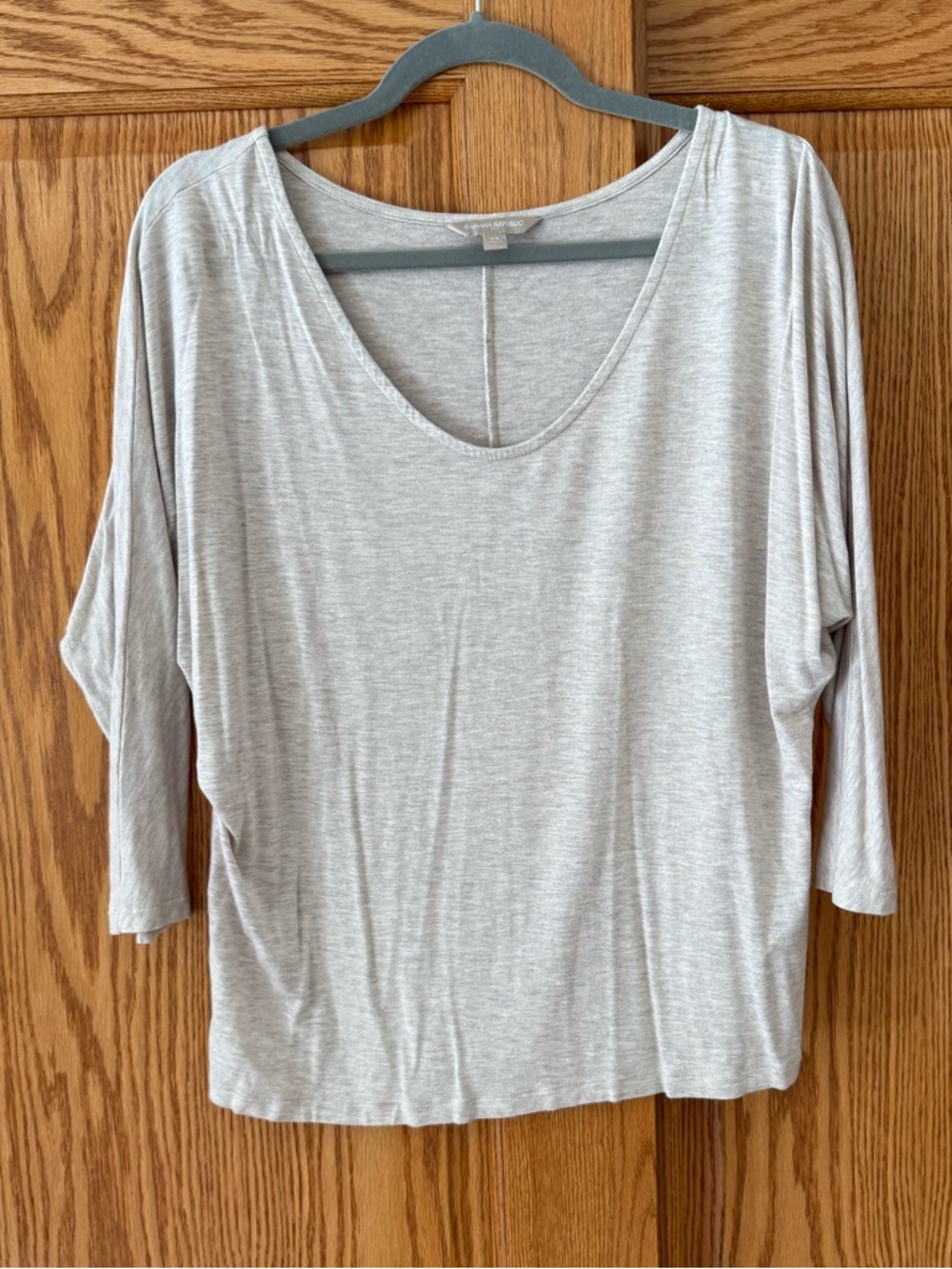 Banana Republic Light Heather Scoop Neck 3/4 Sleeve Dolman Top